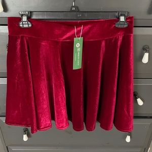 Urban Coco red velvet skater skirt